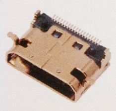 供应C型MINI迷你HDMI母座19p镀金-前插后贴SMT带定位柱-西乡