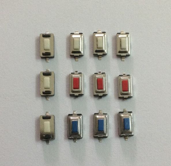 供应轻触开关3#215;6#215;2.5正按2脚贴片SMT胶头-红/蓝/白-西乡/福永