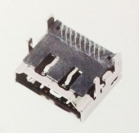 供应A型HDMI母座19pin卧式DIP90度插件-焊板方法