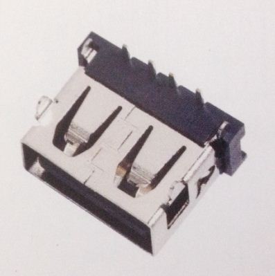 供应A型USB母座短体10DIP90度插件-平口-四个插脚-附上规格参数