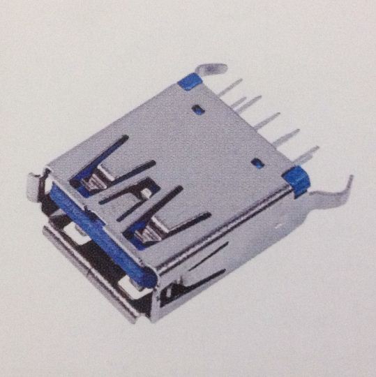 供应A型USB-3.0母座DIP180度弯脚直插-卷边-直插与侧插的区别