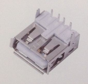 供应A型USB母座DIP90度-卷边-两插脚-USB3.0传输速度