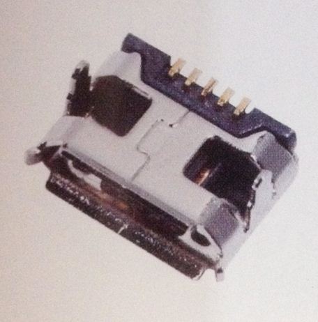 micro usb母座两插脚间距7.15卷边镀锡-附PDF规格书