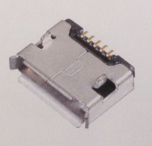 供应micro usb母座AB型方口-卷边镀锡两插脚间距5.9