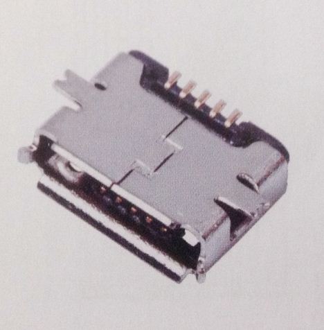 供应micro usb母座180度全贴AB型-方口卷边镀锡-usb种类